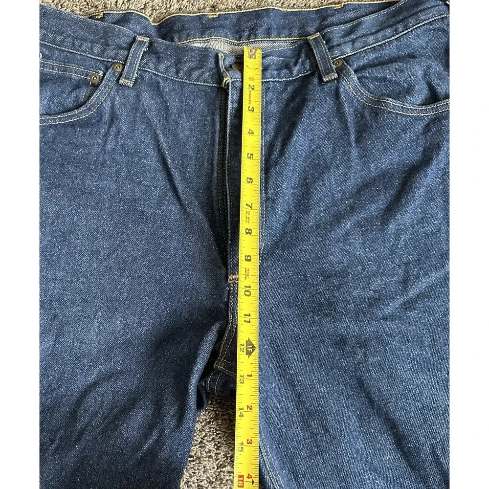 Carhartt Denim Work Jeans Mens Size 38 x 32 Blue Relaxed Fit Tapered Leg NEW